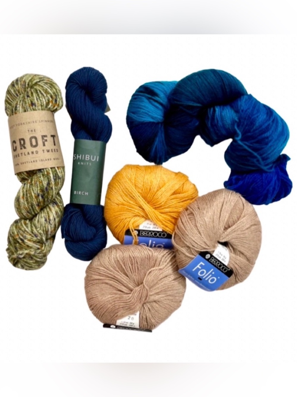 Luxury Yarn Lot Shibui Knits Berroco Folio Croft Wool 6 Skeins Alpaca Tweed